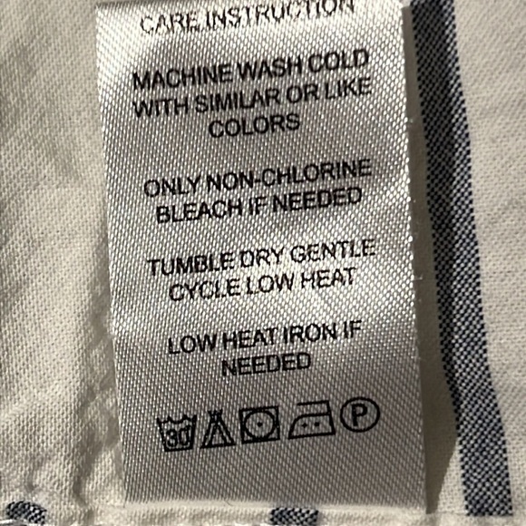 Denim & Flower Men's Shirt L White Blue Stripes Slim Fit Button Down - Picture 10 of 13